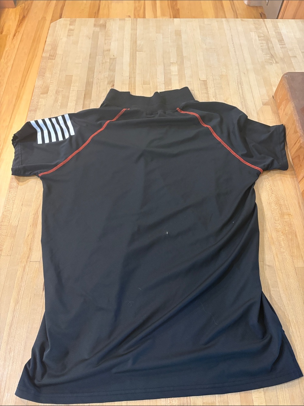 Black Patriotic Graphic Polo Tee with Red Accents - Picture 2 of 3